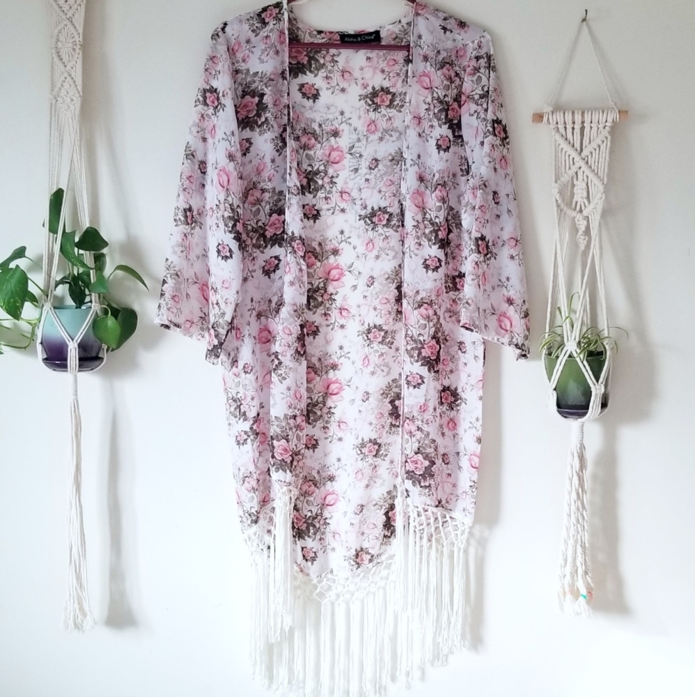 NWOT Floral Duster